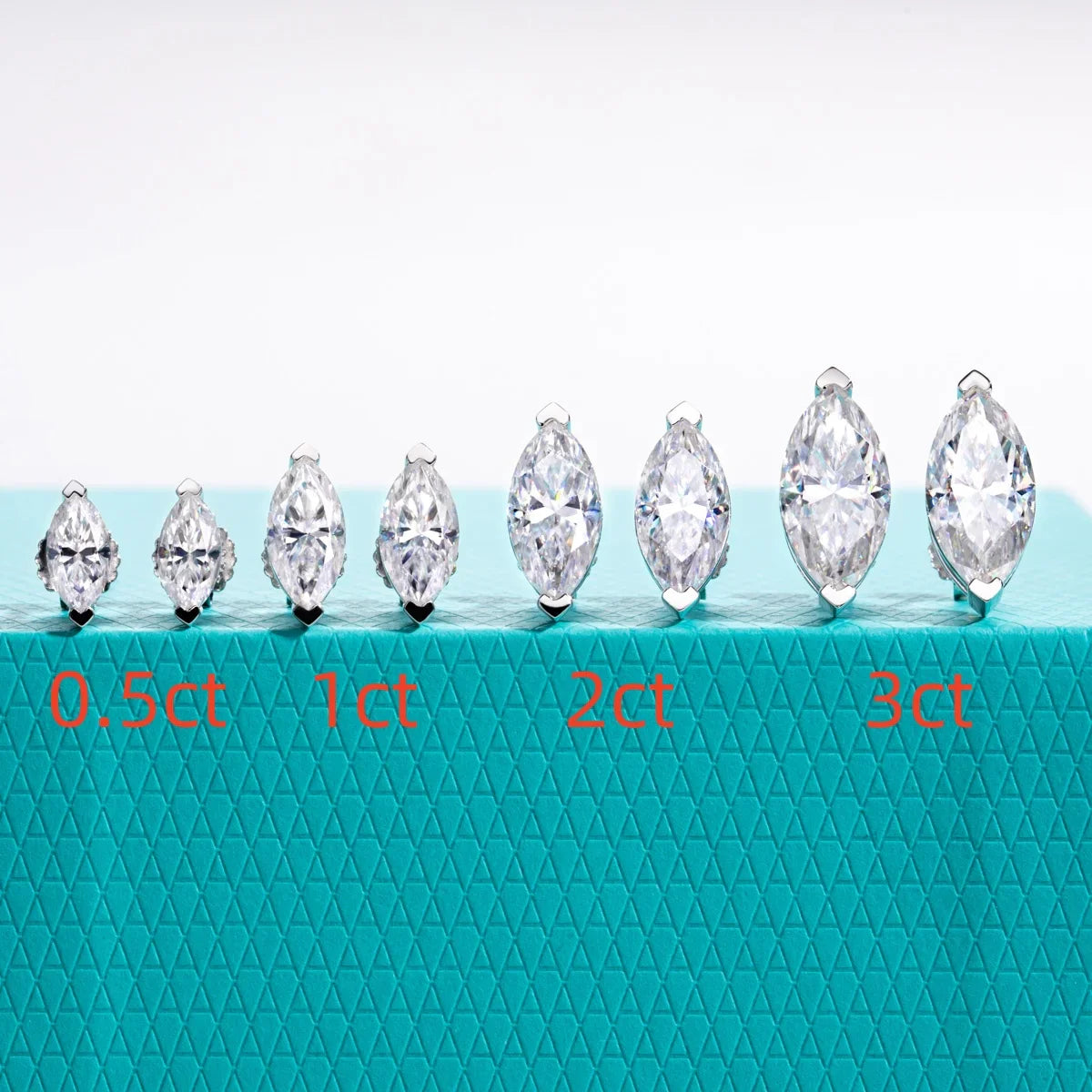 1cttw-6cttw Marquise Moissanite Earrings 925 Sterling Silver D Color VVS1 Moissanite Classic Stud Earring for Woman