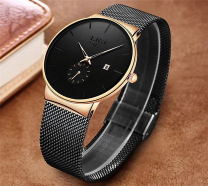 Ultra Thin Fashion Casual Ladies Watches Elegant Luxury Waterproof Business Quartz Watch for Women Gift Auto Calendar Clock