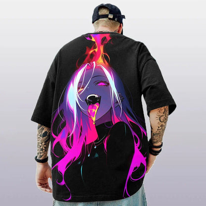 3d Anime Character Print Men's T-Shirt 2024 New Oversized Short Sleeve T-Shirt For Men Street Hip-Hop Tee Top Quick Dry T Shirts