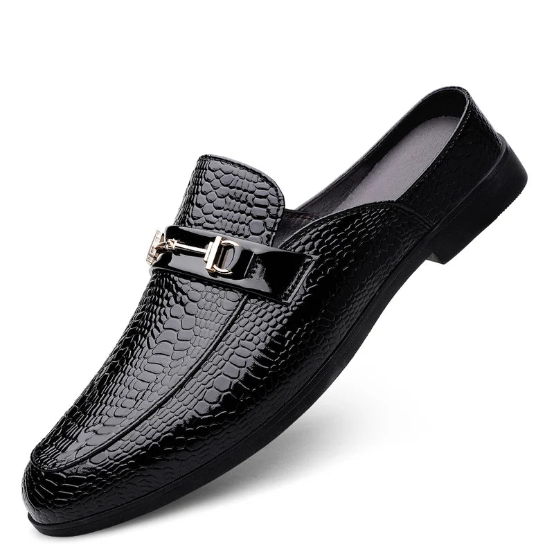 Men's plus size casual leather shoes Four Seasons new outdoor anti slip comfort walking shoes business Half support leather shoe