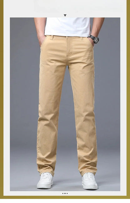 Men's Straight Leg Jeans Slim Fit Stretch Comfort Denim Pants Korean Casual Fashion Minimalist Business Male Daily Trousers