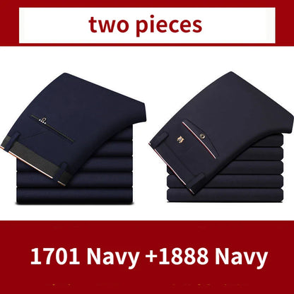 Classic Black Men's Office Dress Pants for Business Formal Fashionable Slim Fit Men's Suit Pants Casual Trousers Plus Size 28-40