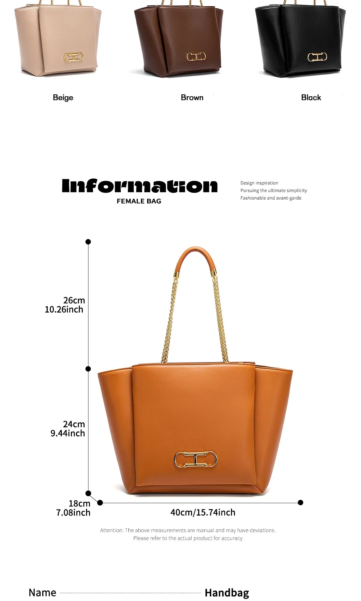 Women's Tote Bag 2026 Spring New Brown Magnetic Buckle Storage Bag Large Capacity Commuter Chain Bag