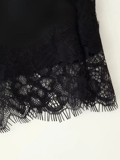Lace Patchwork Short Camisole Stain Tops For Women Sexy Backless Tops Summer Sleeveless Women Straps Beach Top Female