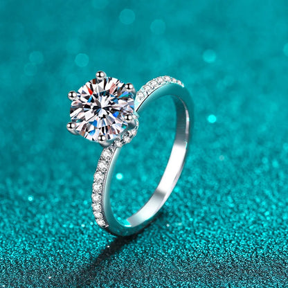 2ct D VVS1 Color Moissanite Engagement Ring For Women 925 Sterling Silver with Gold Plated Rings Wedding Jewelry Bands