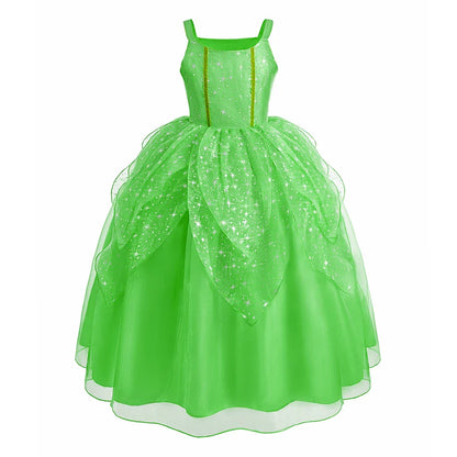 Fantasia Infantil Belle Menina Halloween Princesa Vestido Cosplay Festa Crianças Rapunzel Cinderela Anna Elsa Encanto Roupa de Aniversário