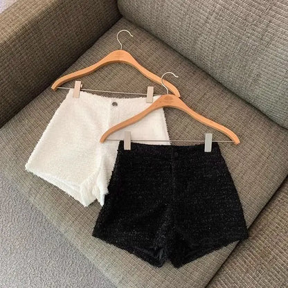 Hotsweet Shorts Women Sexy Skinny Y2k Clothes High Waist European Streetwear Fashion Trouser Cool Thick Button-Fly Wide Leg New