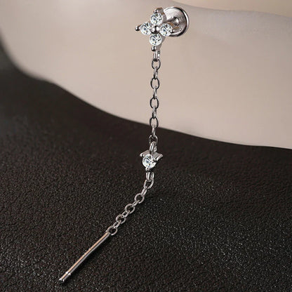 New D Vvs1 All Moissanite Tassel Drop Earrings for Women Lab Diamond Wedding Party Jewelry 100% S925 Sterling Silver