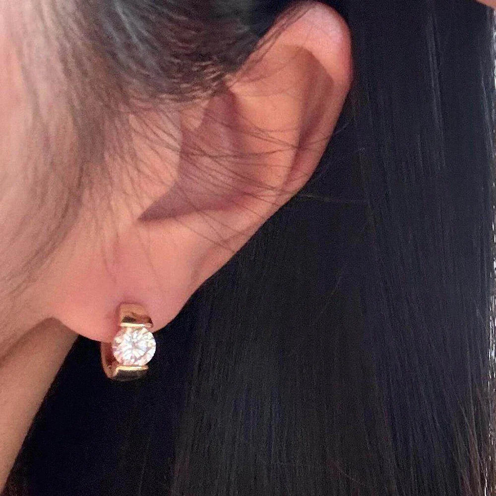 2carat 8mm D color VVS1 Real Moissanite Hoop earrings for Women s925 Silver sparkling Diamond ear buckle luxury Jewelry With GRA