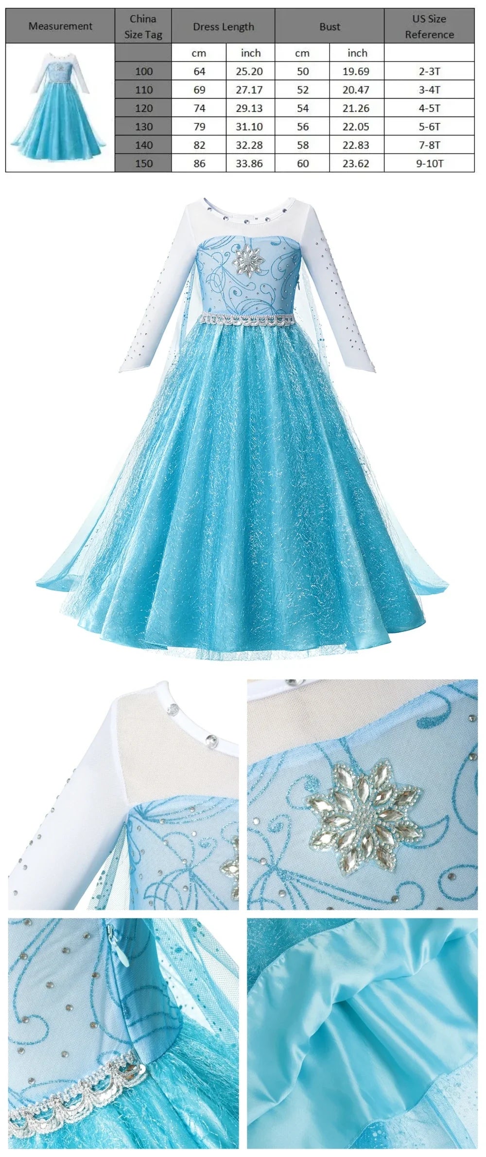 LED Girls Snow Kids Queen Costumes Girls Carnival Party Prom Gown Elsa Robe-Playing Children Princess Dress Birthday Dress