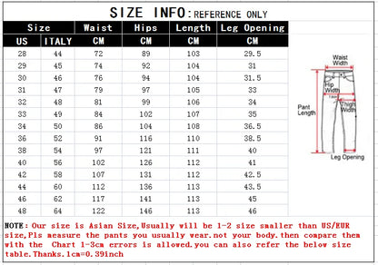 Ripped Plus Size Jeans for men Fashion jean man High Street Retro Washed, Worn Men trousers Casual Cargo Pants Slim Small Feet