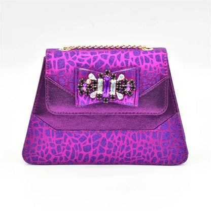 Purple Shoe and Bag Set for Party in Women Italian Shoe and Bag 2026 High Quality Elegant Heeled Shoes for Women African Pumps