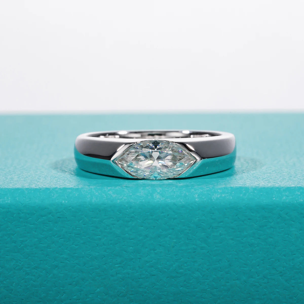1ct Marquise Cut D Color Moissanite Diamond Engagement Men Ring Silver Wedding Ring For Women Customized Jewelry