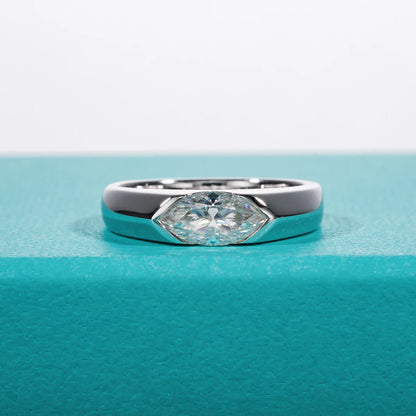 1ct Marquise Cut D Color Moissanite Diamond Engagement Men Ring Silver Wedding Ring For Women Customized Jewelry