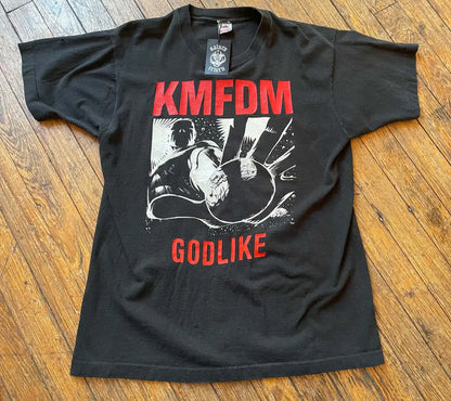 1990 KMFDM Godlike Cotton Black Unisex T-shirt S-5XL Men Women VM7344