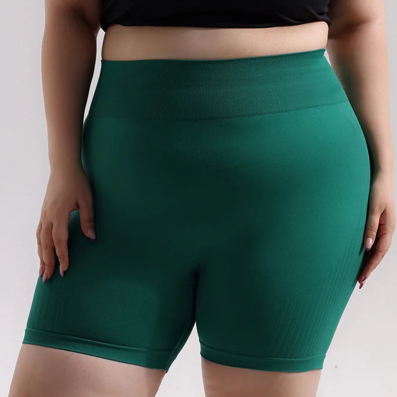 Plus Size Sports Shorts Women Seamless Skinny Shorts Outdoor Running Sexy Hip Liftting High Elastic Yoga Shorts Summer