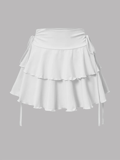 New Women Sexy Solid Mini Skirt Fashion Casual High Waist Slim Fit Elastic Waist Pleated Short Skirt