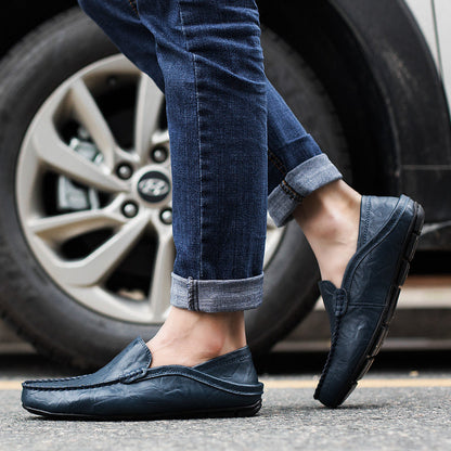 Summer Fashion Men Loafers Italian Casual Luxury Brand Men Shoes Genuine Leather Moccasins Light Breathable Slip on Boat Shoes