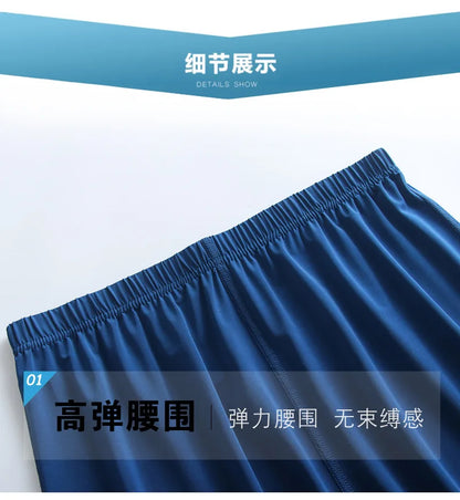Ice Silk Summer Large Size Men's Shorts Modal Casual Sleep Pants Thin Cool Loose Shorts Sleepwear Mens Sleep Bottoms Homewear