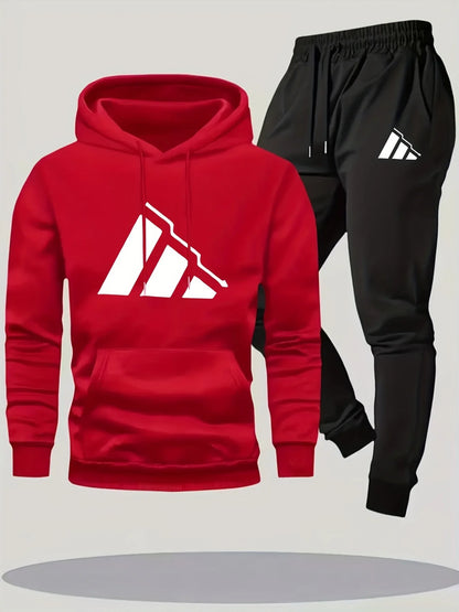 Family Matching Hoodie Set Parent Child Cotton Two Piece Outfit Black White Logo Print Casual Loungewear Comfortable