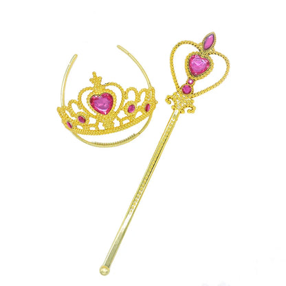 Elsa Cosplay Dress Butterfly Decoration with Accessories Princess Style Suitable School Activities Performance and Birthday Gift