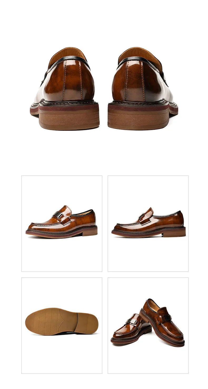 Leather Men Formal Shoes Luxury Brand 2025 Men's Loafers Dress Moccasins Breathable Slip on Brown Driving Shoes Plus Size 37-45