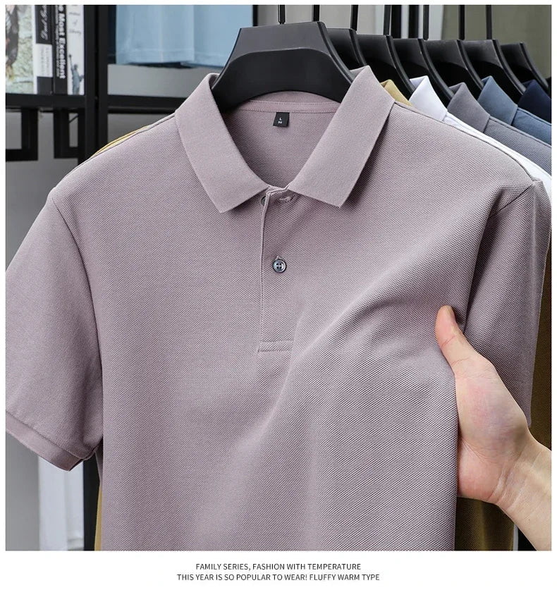 20 Colors Men's 100% Cotton Polo Shirt - Summer Casual Breathable Tee,Ideal for Golf and Sports,Business Casual,Silk-Like Finish
