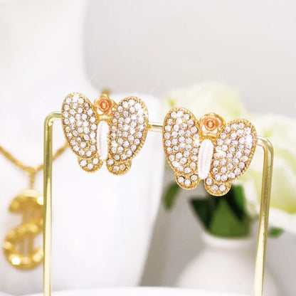 Dubai Gold Color Flower Jewelry Set Fashion Statement Big Butterfly Knot Jewellery Accessories For Women Wedding Gifts