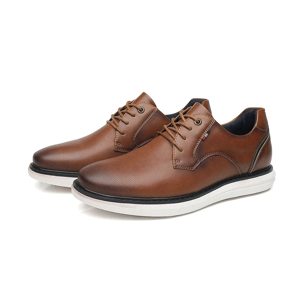 Genuine Leather Dress Shoes Comfy Men Casual Shoes Smart Business Work Office Lace-up Men Shoes