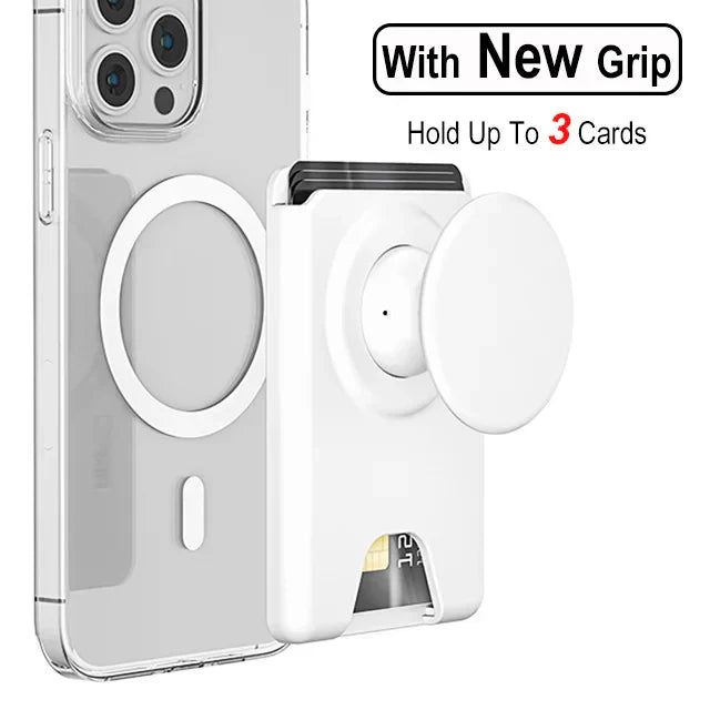 Universal Magnetic Wallet With Expanding Phone Grip,Phone Card Holder Solid SocketWallet For IPhone Samsung Wallets