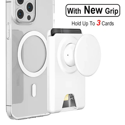 Universal Magnetic Wallet With Expanding Phone Grip,Phone Card Holder Solid SocketWallet For IPhone Samsung Wallets