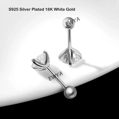 4 Prong 0.2-2ct D Color Moissanite Screw Earrings for Women Wedding Fine Jewelry S925 Silver Diamond Earring Ear Studs Gift