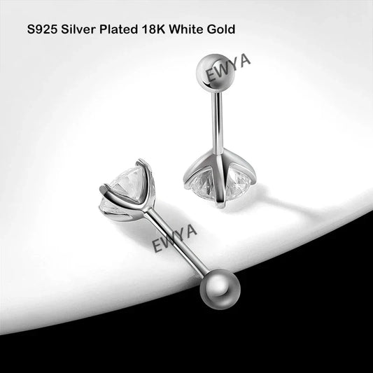 4 Prong 0.2-2ct D Color Moissanite Screw Earrings for Women Wedding Fine Jewelry S925 Silver Diamond Earring Ear Studs Gift