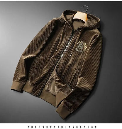 Hoodies For Men Autumn and Winter high quality Gold Velvet Thickened suit plus size Sports suit Two-piece Set pant sets