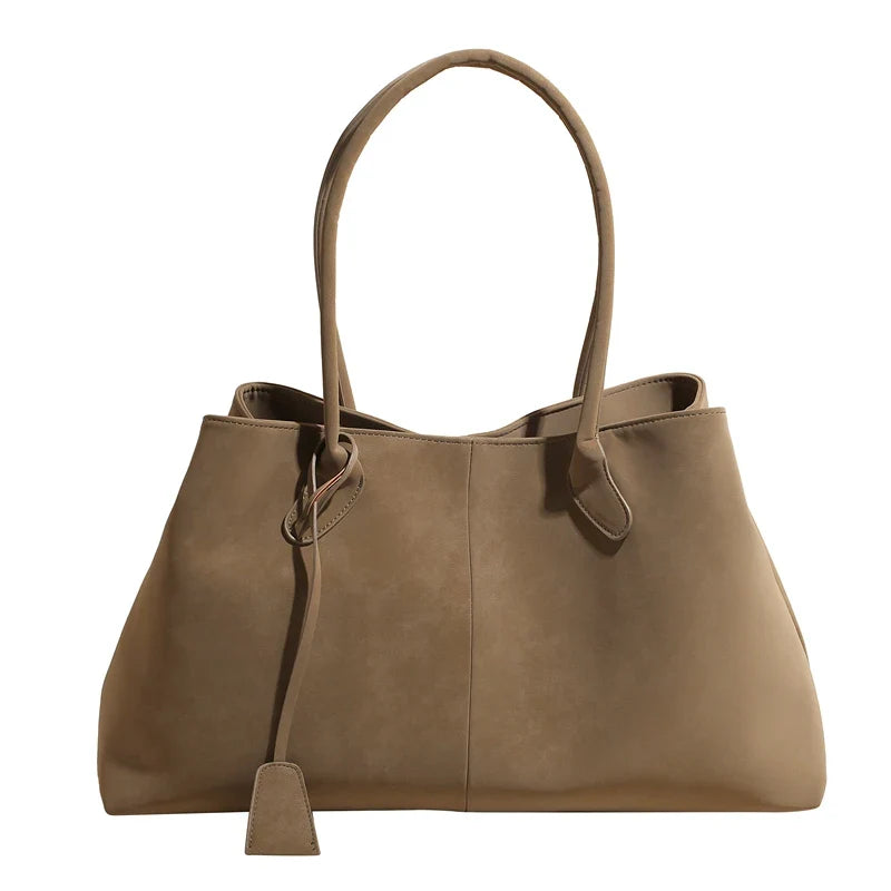 Faux Suede Solid Color High Quality Fashionable Versatile Handbag 2025 Women's Product Hot Selling  Large Capacity Shoulder Bag