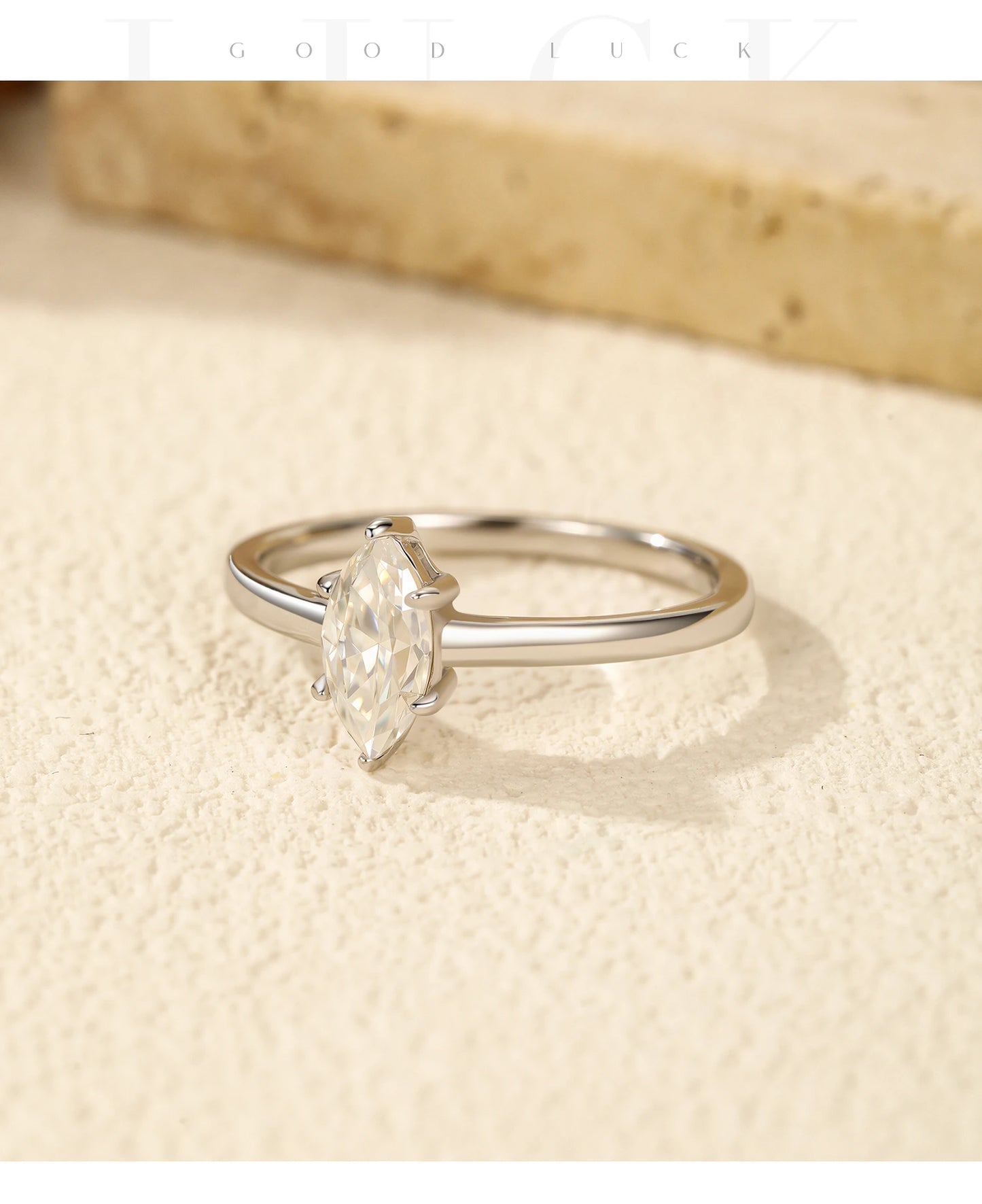 D Color Marquise Cut Rhombic Moissanite 925 Sterling Silver Luxury  Band Rings For Women Wedding Fine Jewelry Gifts