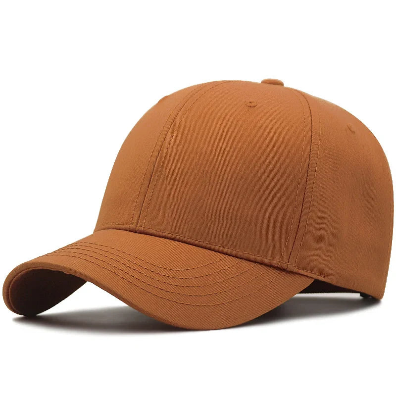 Hard Cotton Big Size Baseball Hat Woman Solid Color Sun Cap Hiphop Man Plus Size