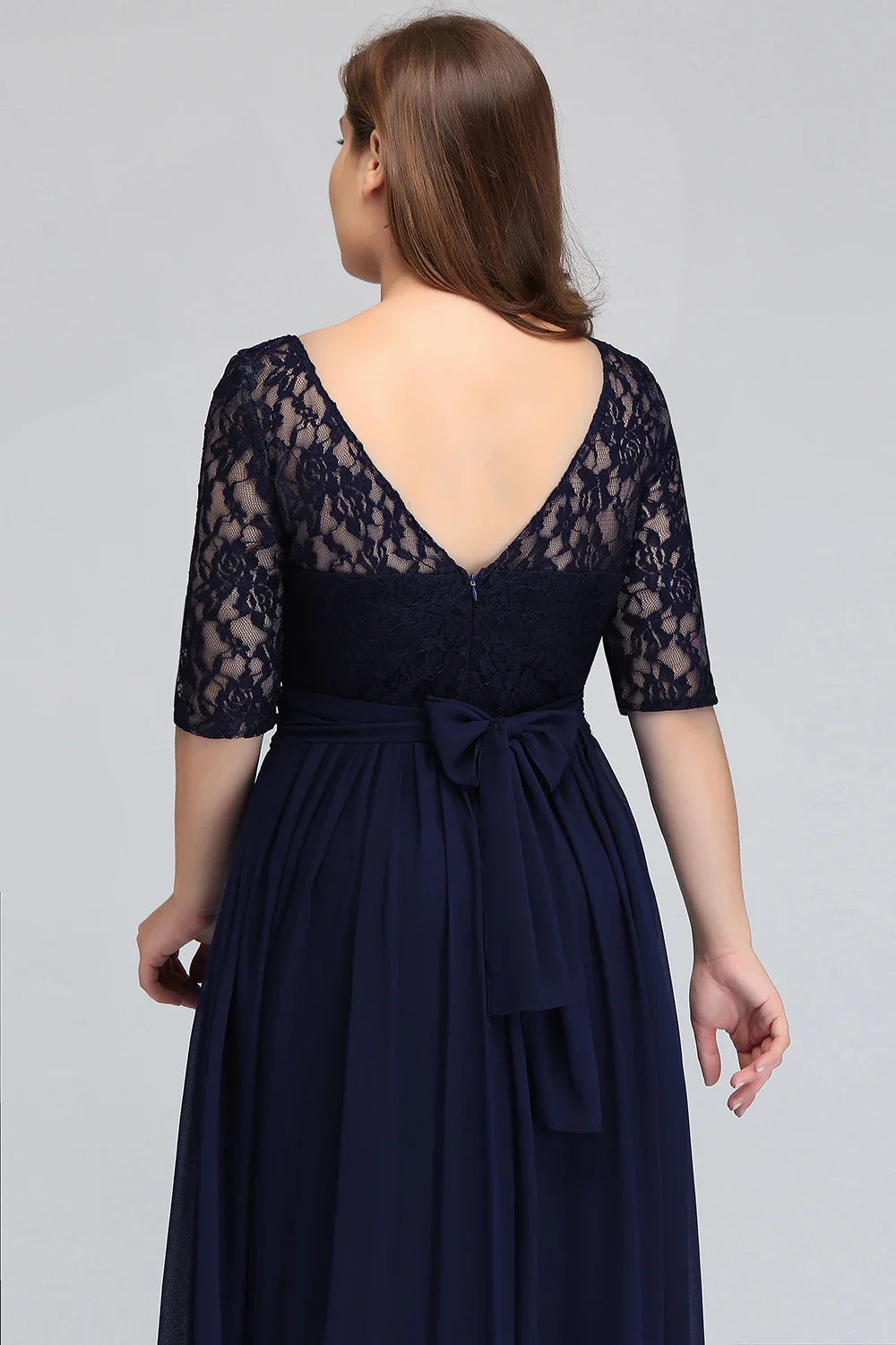 Women Plus Size Lace Chiffon Bridesmaid Dresses Long For Wedding Elegant A Line Evening Party Gown Guest Prom Vestidos De Soiree