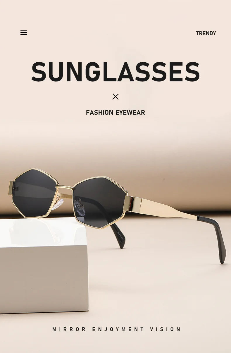 Vintage Special-Shaped Sunglasses Women Men Square Sun Glasses Female Retro Polygon Sunglasses for Male Eyeglass Eyewear