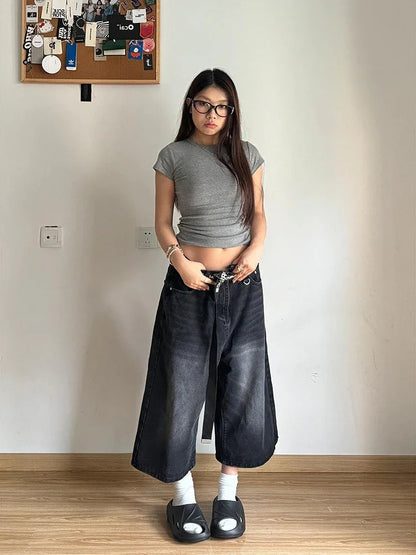 Y2K Straight Basic Classic Wide Leg Pants