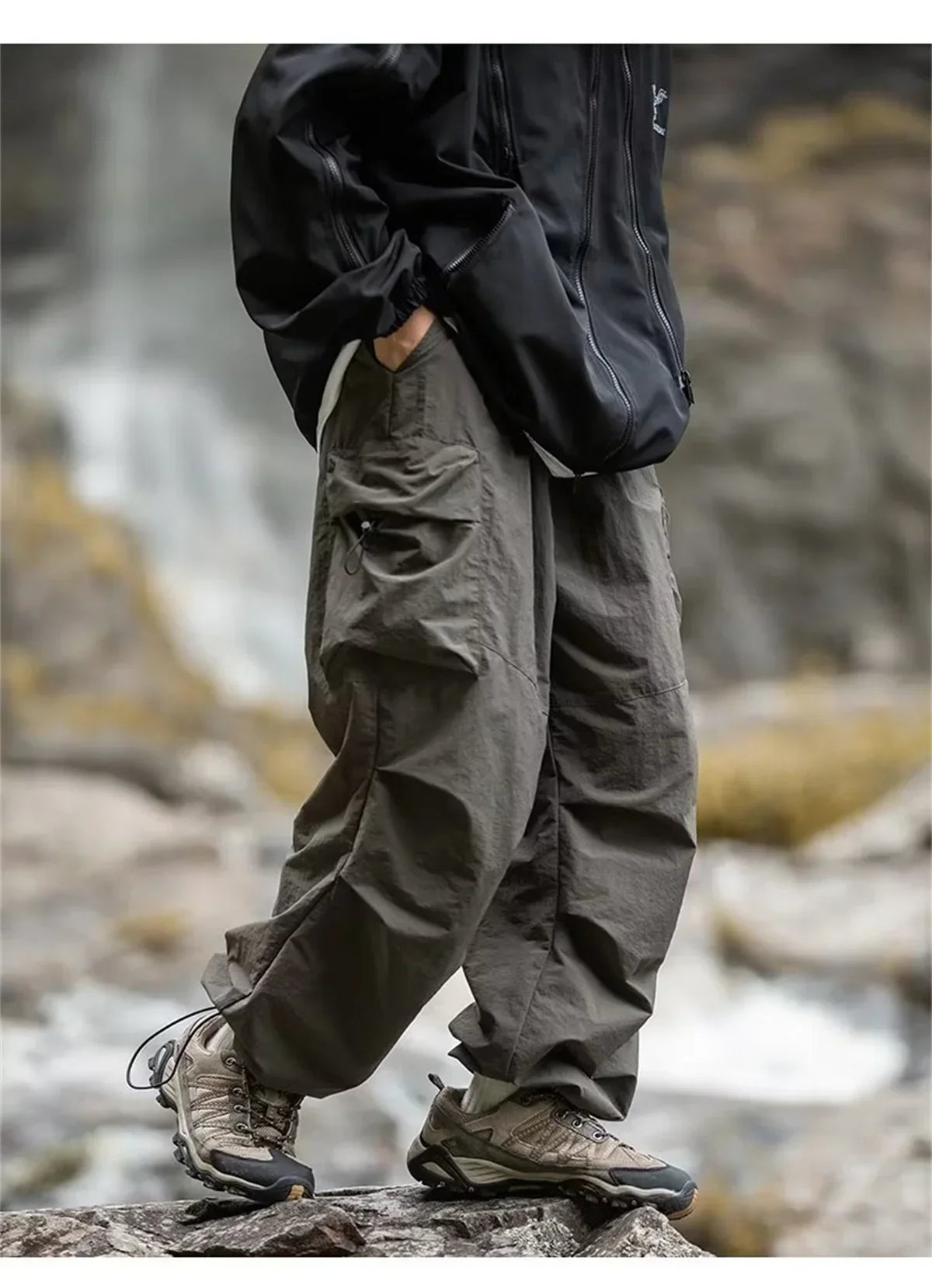 Men's Spring Autumn Japanese Style New Waterproof Hip Hop Mountaineering Pants Casual Harajuku Work Cargo Outwear Trend Pants