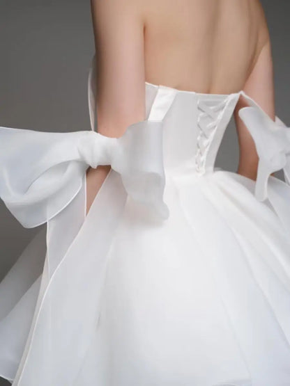 Short Wedding Dresses for Bride Organza Sweetheart 2026 Ball Gown for Women Puffy Homecoming Dresses Party Evening Dresses