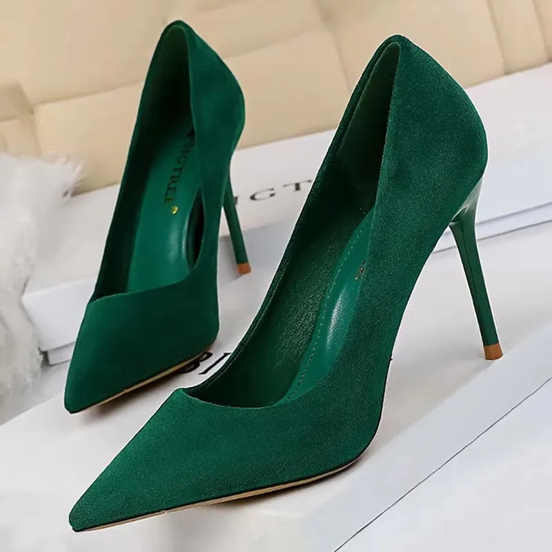Shoes 2026 New Women Pumps Suede High Heels Shoes Fashion Office Shoes Stiletto Party Shoes Female Comfort Women Heels