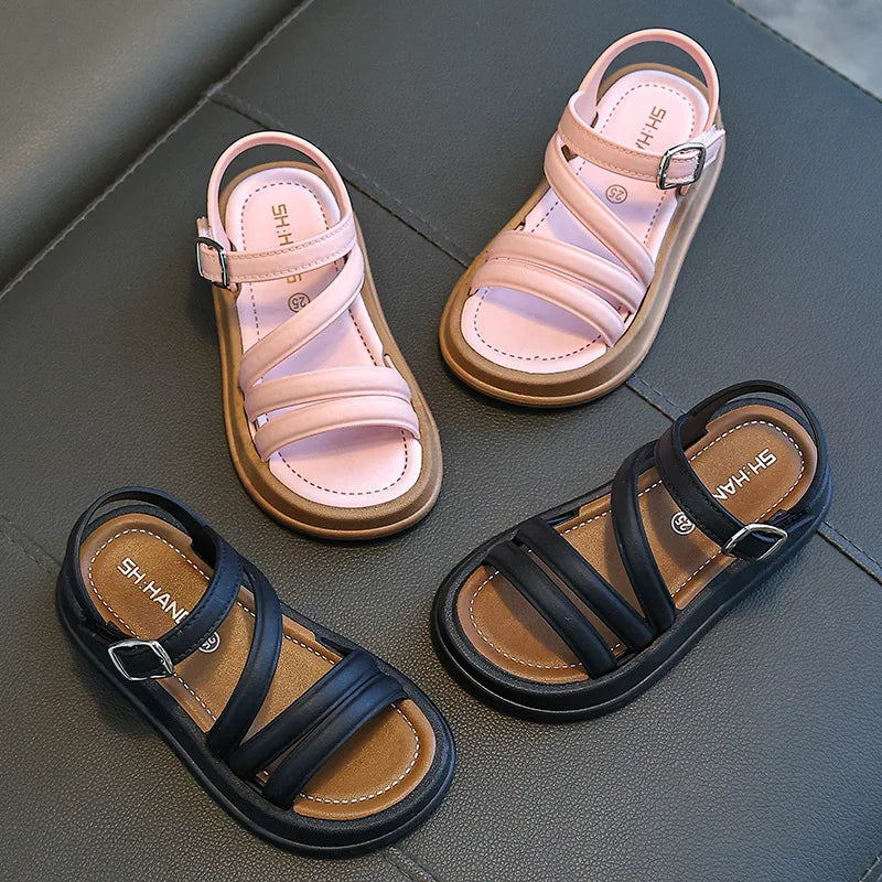 New Cute and Versatile Girls' Sandals with Exposed Toes/Children's Summer Shoes3311