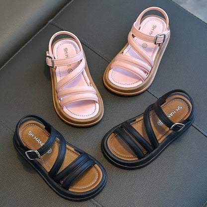 New Cute and Versatile Girls' Sandals with Exposed Toes/Children's Summer Shoes3311