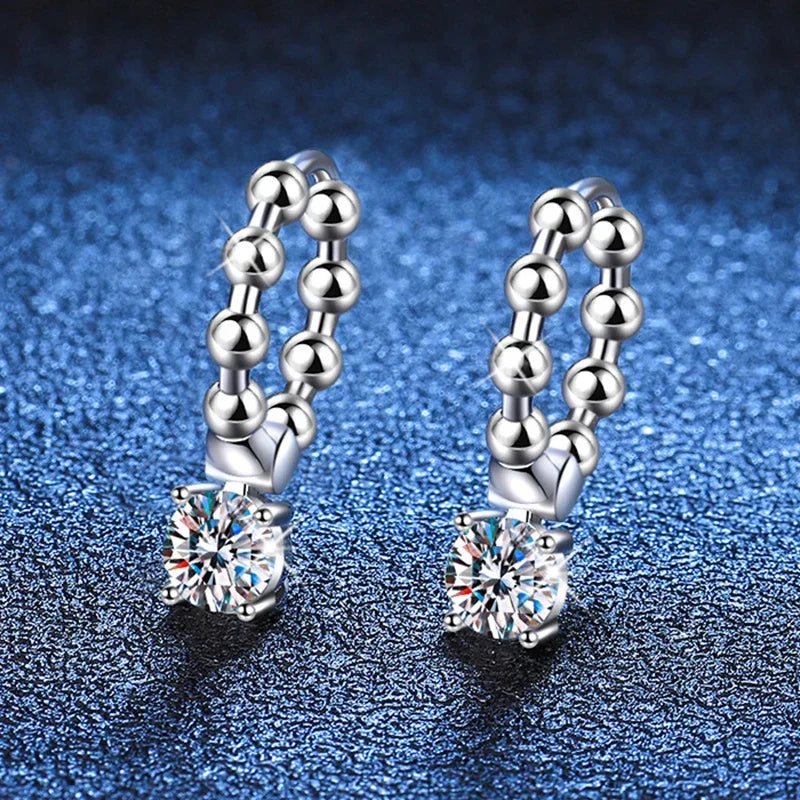 Real 0.5CT 5mm D Color Moissanite Drop Earrings for Women S925 Silver Plated PT950 Pass Diamond Test Earring Fine Jewelry