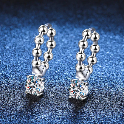 Real 0.5CT 5mm D Color Moissanite Drop Earrings for Women S925 Silver Plated PT950 Pass Diamond Test Earring Fine Jewelry