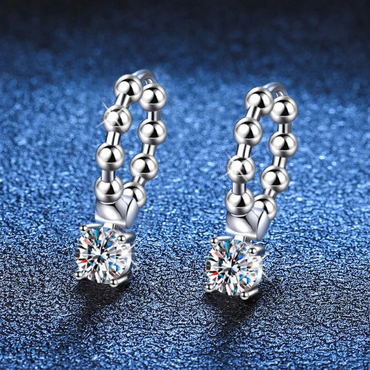 Real 0.5CT 5mm D Color Moissanite Drop Earrings for Women S925 Silver Plated PT950 Pass Diamond Test Earring Fine Jewelry