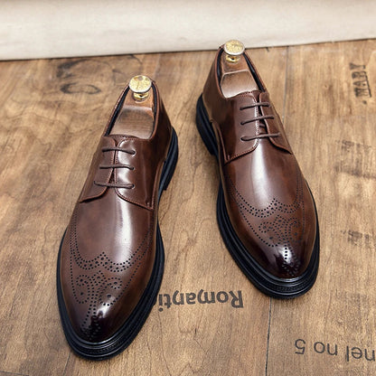 High Quality Mens Shoes 2026 New British Style High-End Leather Shoes Formal Business Wedding Groom Derby Shoes Hot Selling Shoe