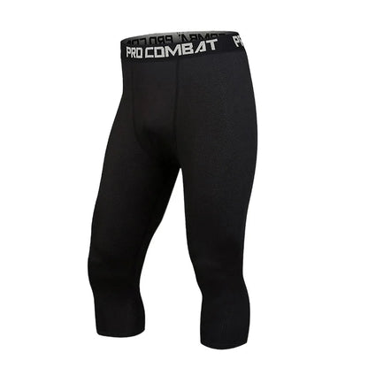 Basketball 7-point Tights Men's Sports Fitness Five-point White Training Pants Compressed High Elastic Quick-drying Leggings